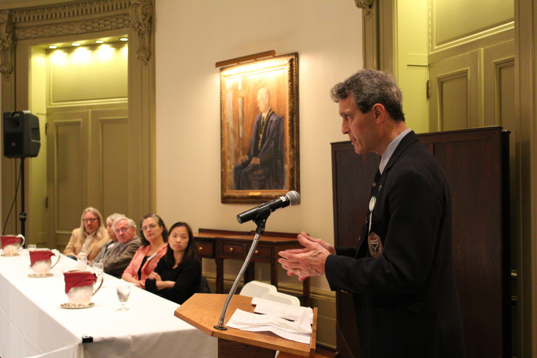 Plenary Session on Planning National Seminars for 2015 at the Annual Conference, November 1, 2014. (Standing: Roger E. Howe, Professor of Mathematics, Yale University.)