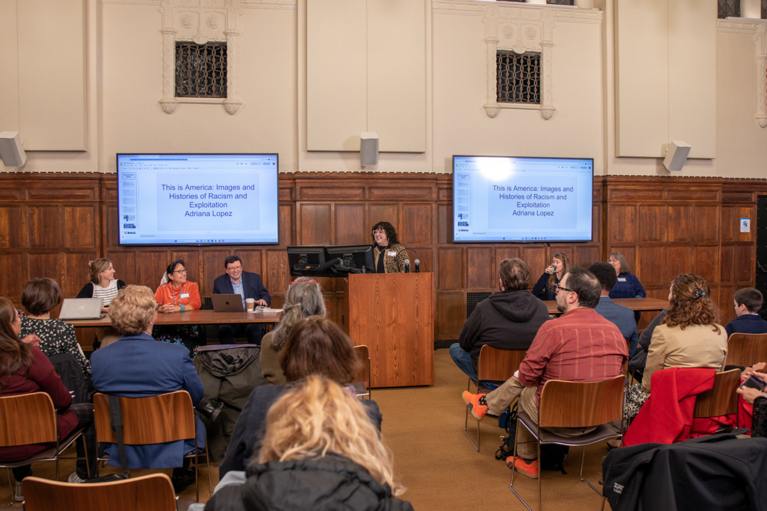 National Fellow Adriana Lopez presents at the Opening Session of the Annual Conference, November 2023.