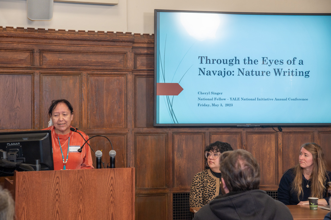 National Fellow Cheryl Singer presents at the Opening Session of the Annual Conference, November 2023.