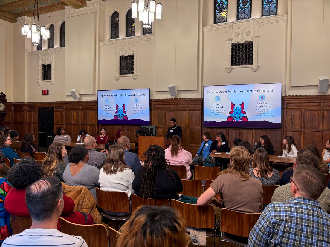 Sema’j Scott, a tenth-grade student at Hearne High School in Hearne, TX presents at the Annual Conference, November 2025.