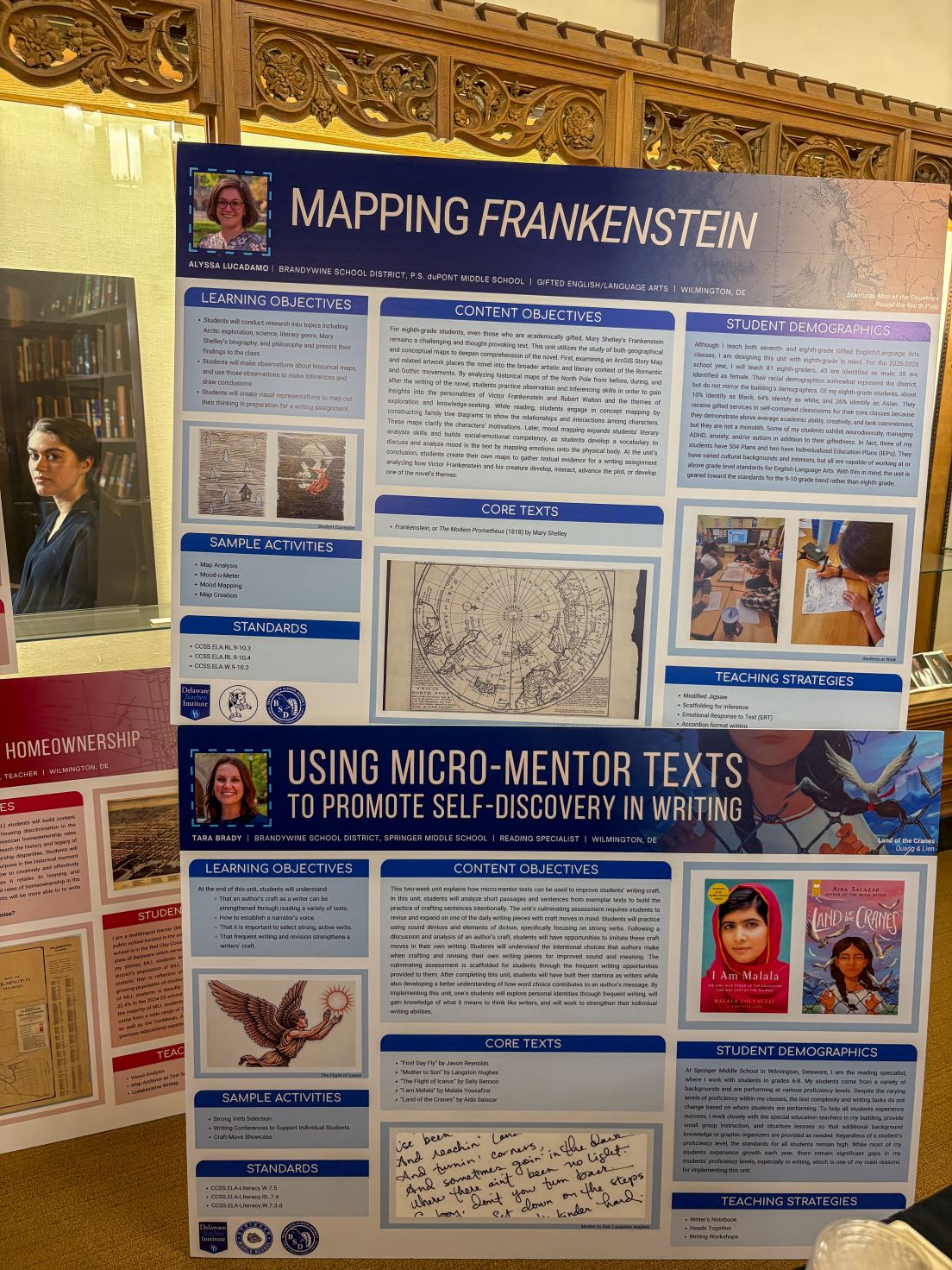 Displays created by National Fellows featuring student work from their curriculum units at the Annual Conference, November 2025.