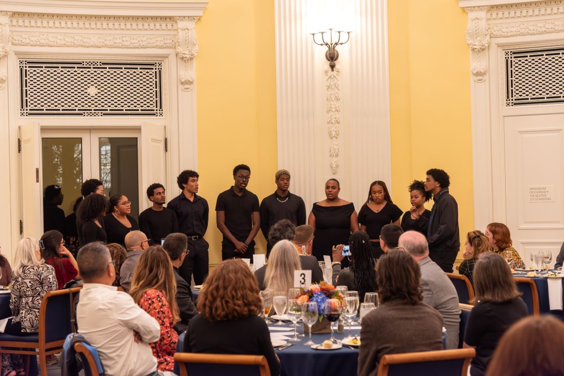 Shades of Yale perform at a dinner in the President’s Room during the Annual Conference, November 2025.