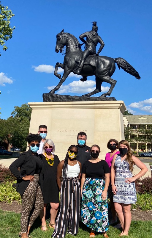 Richmond Team in Richmond, Virginia, 2020. (Front from left to right: Sabrina Evans, Danielle Houdek, LaKendra Butler, Tara McCrone, and Taryn Coullier; back from left to right: Ryan Bennett, Andrew Maples, and Valerie Schwarz.)