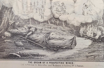 The Dream of a Prospecting Miner, Lithograph ca. 1848-59