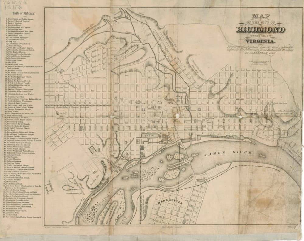 Map of Richmond, Ellyson, 1856