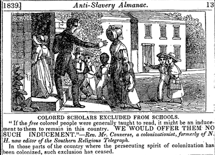 A sketch on education being denied to Black people