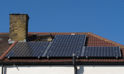 Installation of solar PV panels - panels in place