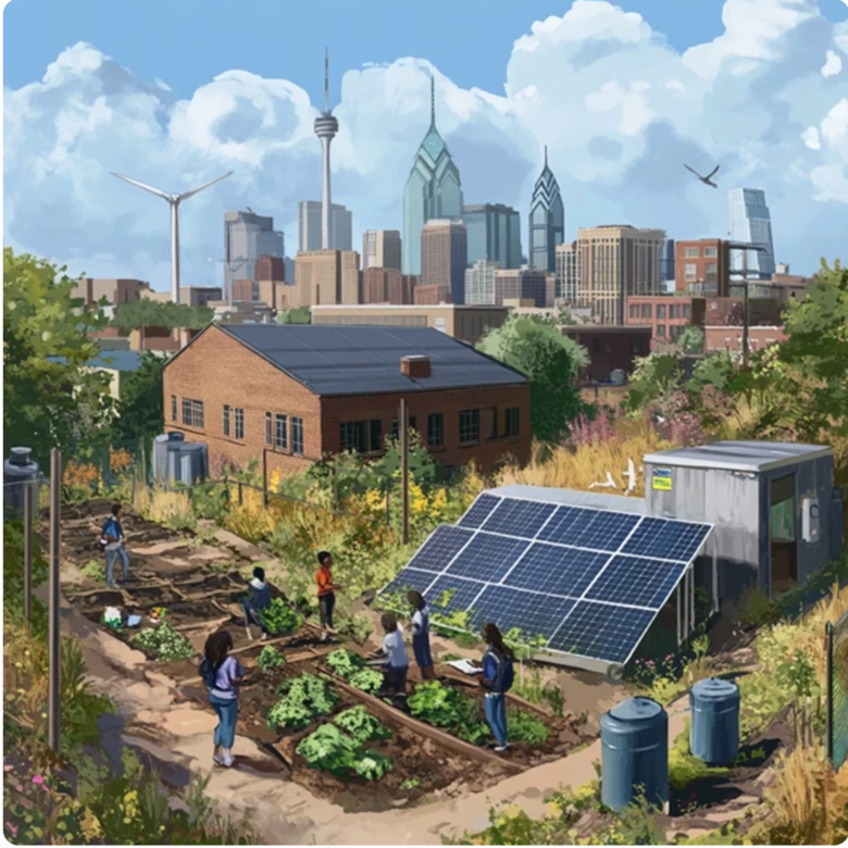 Imagining a near future where all students learn to grow, share and eat food using regenerative practices, make and use alternative energy at school