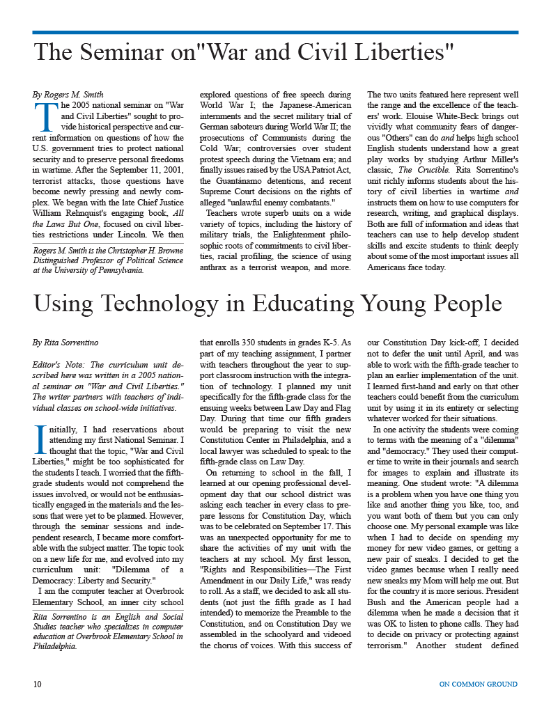 on common ground issue $article->Volume