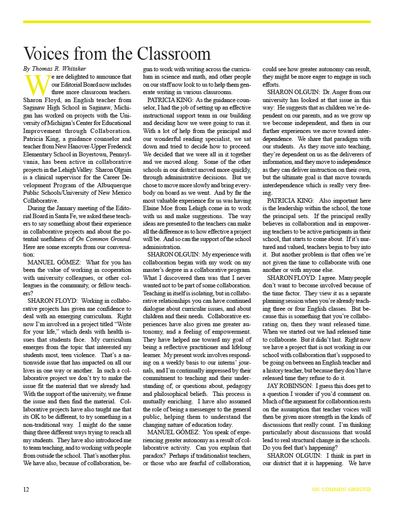 on common ground issue $article->Volume