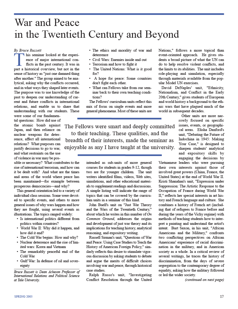 on common ground issue $article->Volume