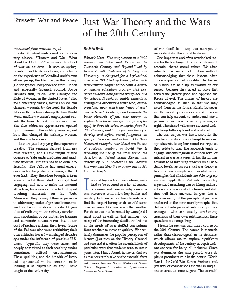 on common ground issue $article->Volume
