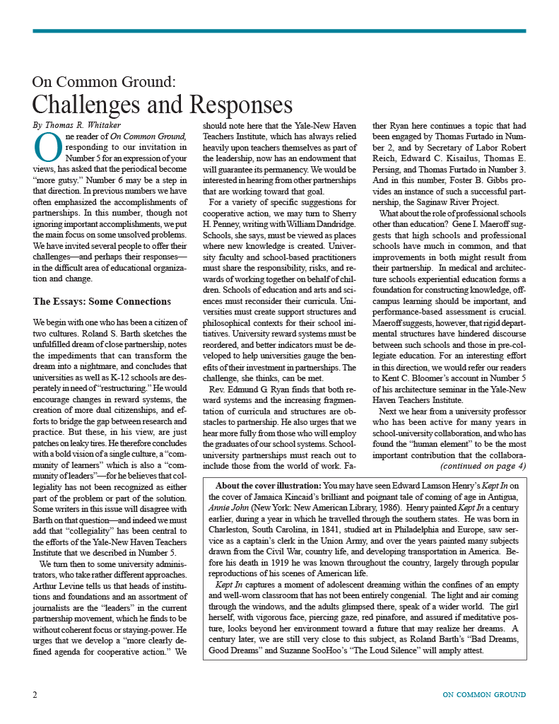 on common ground issue $article->Volume