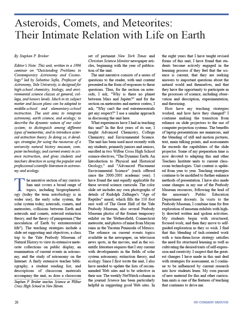 on common ground issue $article->Volume