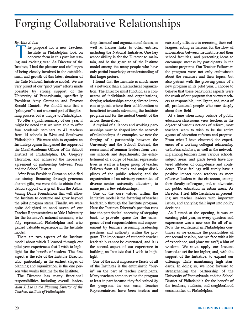 on common ground issue $article->Volume