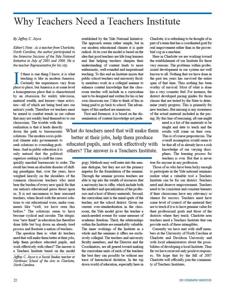 on common ground issue $article->Volume