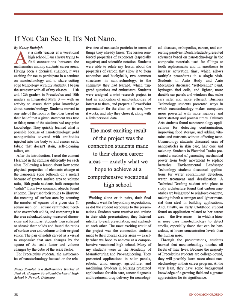 on common ground issue $article->Volume