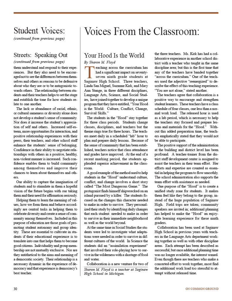 on common ground issue $article->Volume