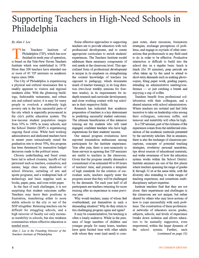 on common ground issue $article->Volume