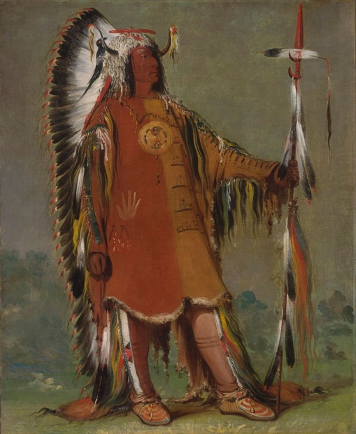George Catlin, Mah-to-toh-pa, Four Bears, Second Chief, in Full Dress