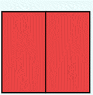 Whole square divided into halves