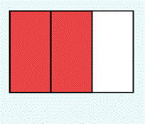 square with 2 red strips and 1 white strip