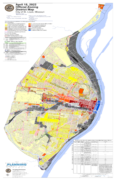 2022 zoning map of st. louis, missiouri